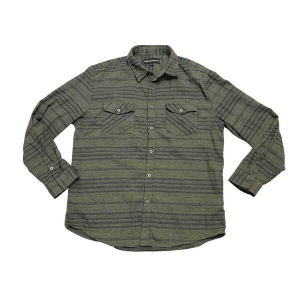 Molokai Surf Co. collared green & navy flannel unisex button down pockets Skater - Picture 1 of 7